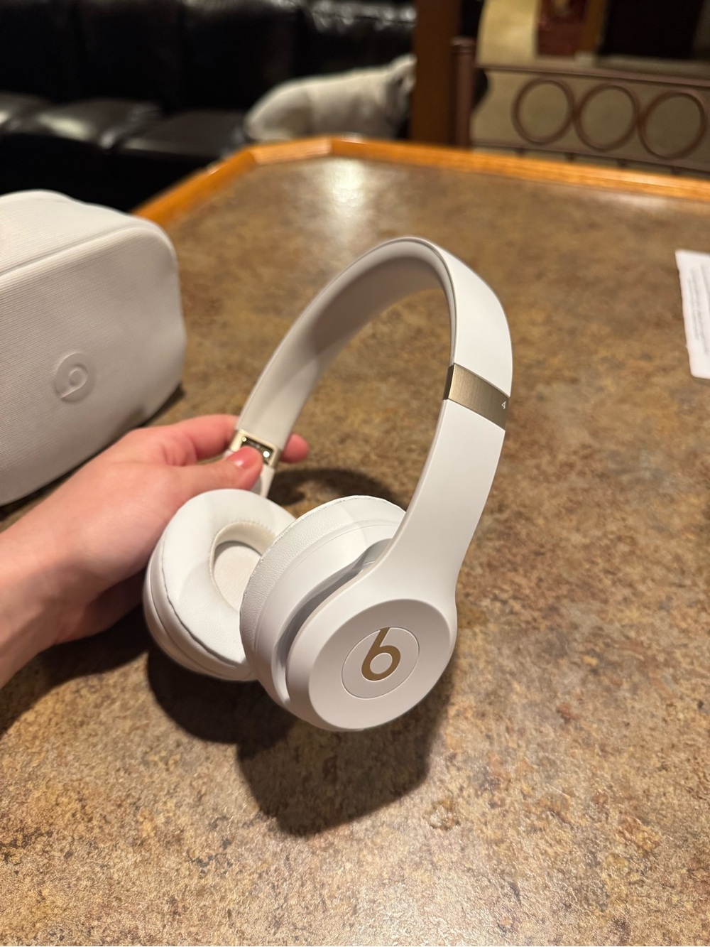 Beats by Dre Solo On-Ear Headphones - White with Gold Accents